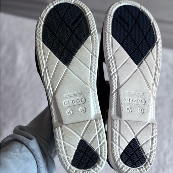Women’s Crocs Beach Line Hybrid Boat Shoes Navy Blue &White Rubber Size 9W - Picture 8 of 12
